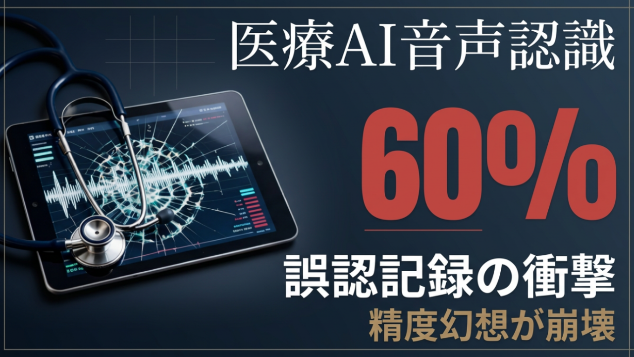 医療AIの音声認識、60%誤記録の衝撃、精度幻想が崩壊