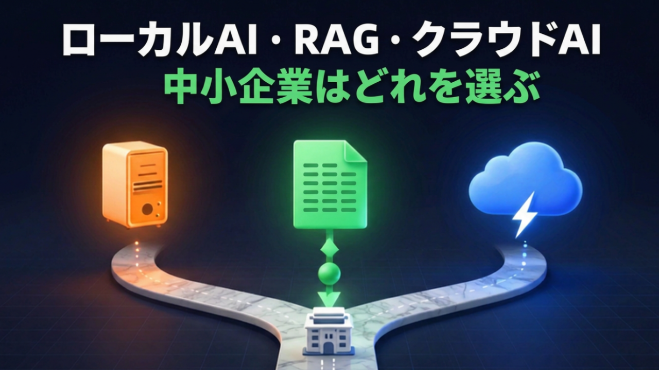ローカルAI、RAG、クラウドAI。中小企業はどれを選ぶ