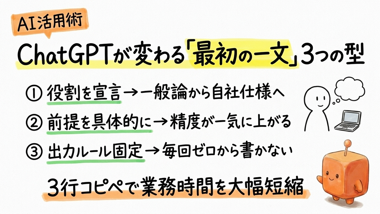 ChatGPTの回答が変わる、最初の一文を固定する技