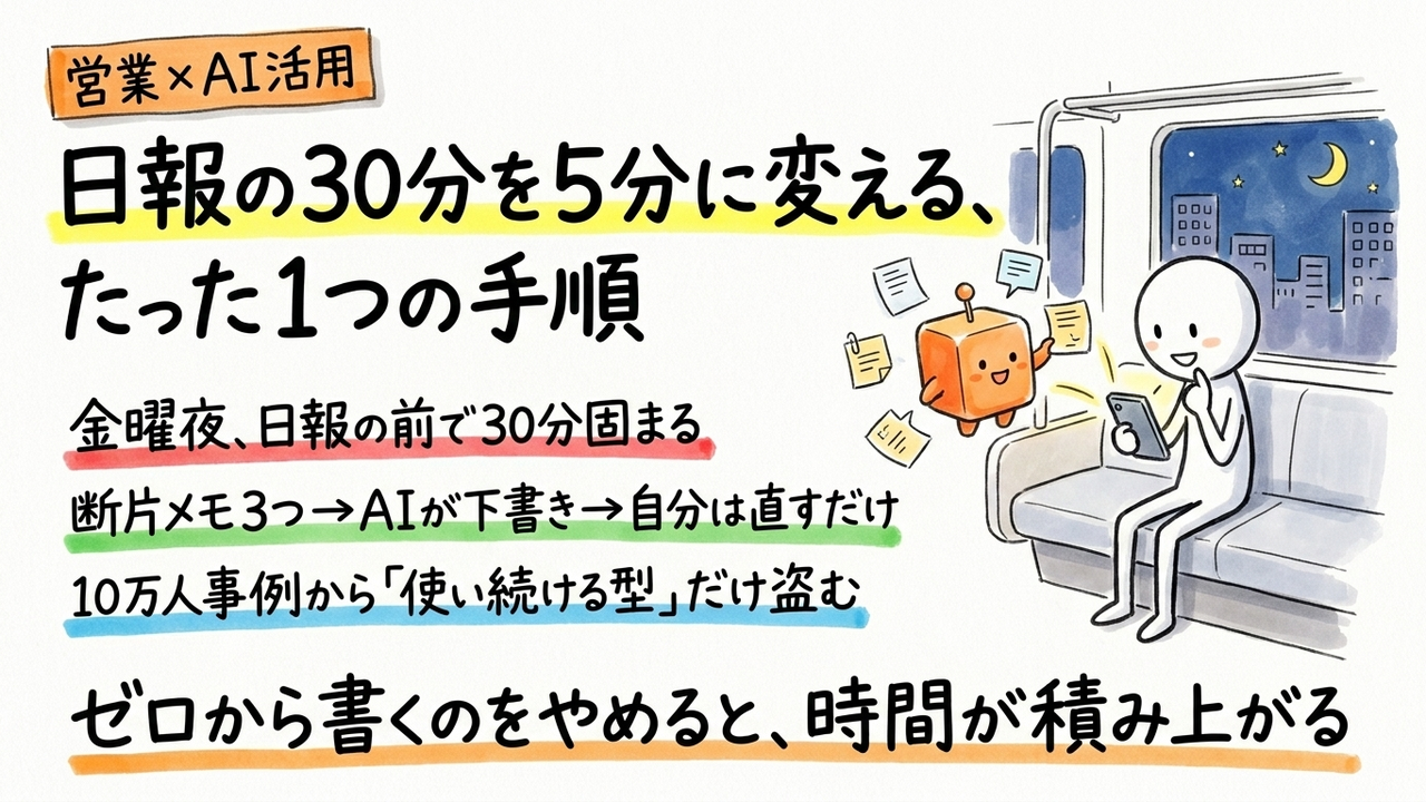 10万人導入事例、営業の日報が変わる使い方だけ盗む