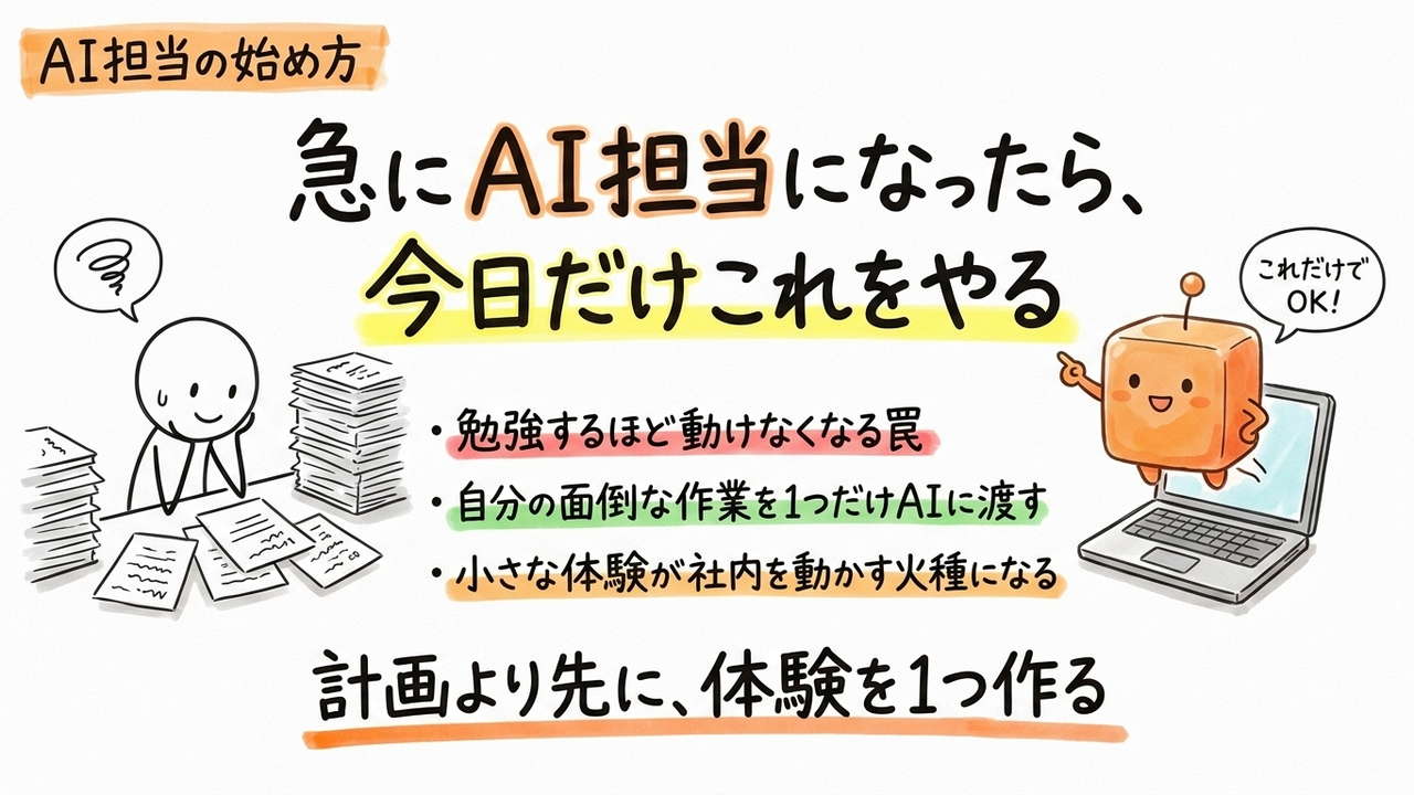 急に担当になった人が、今日だけやる1つのこと