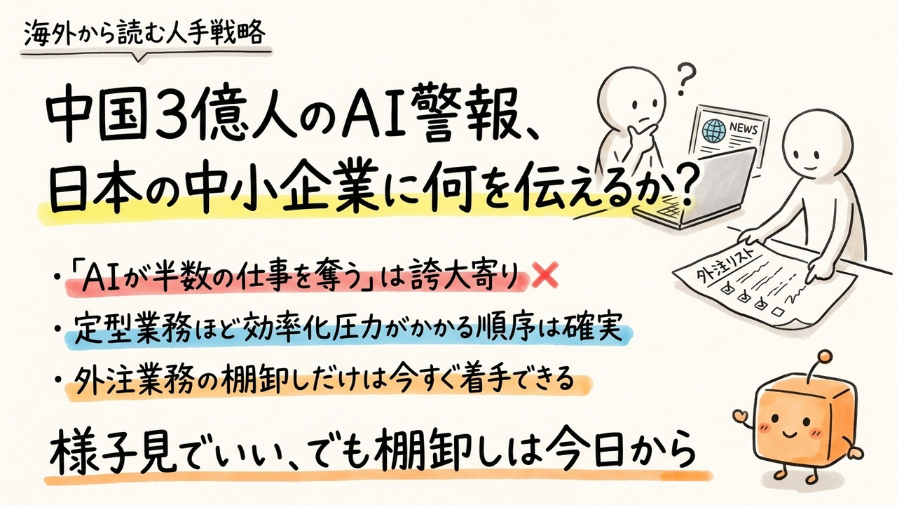 中国の非正規3億2000万人「AI置き換えリスク」報道から、日本の中小企業が読むべき人手の話