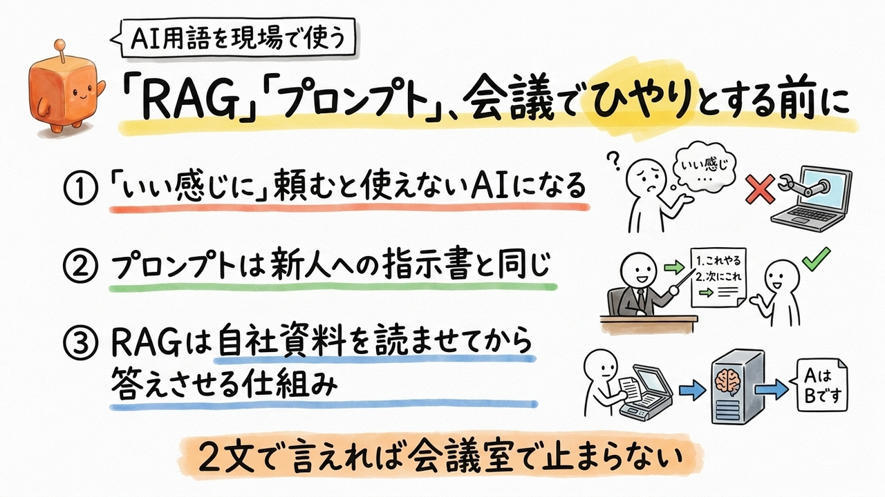 「RAG」「プロンプト」、現場で使う前に知る意味