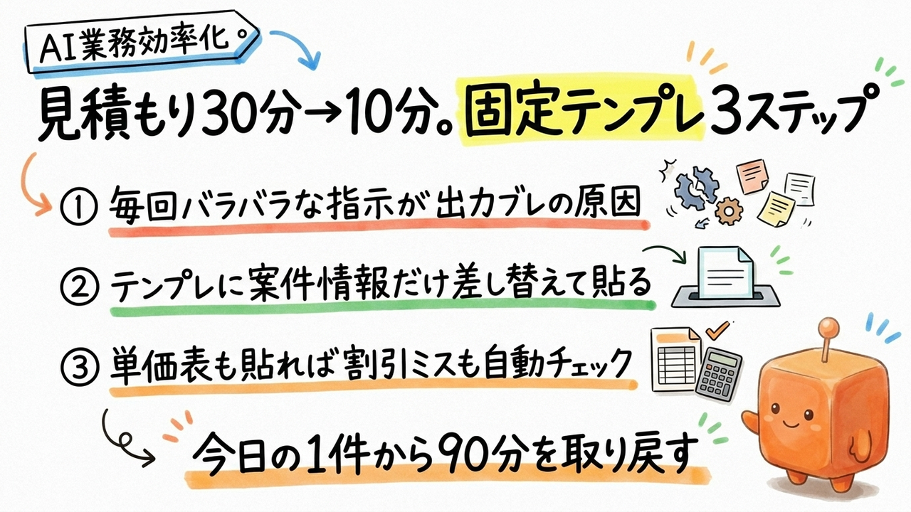 営業の見積もり、ChatGPTに渡す文章を1つ固定する