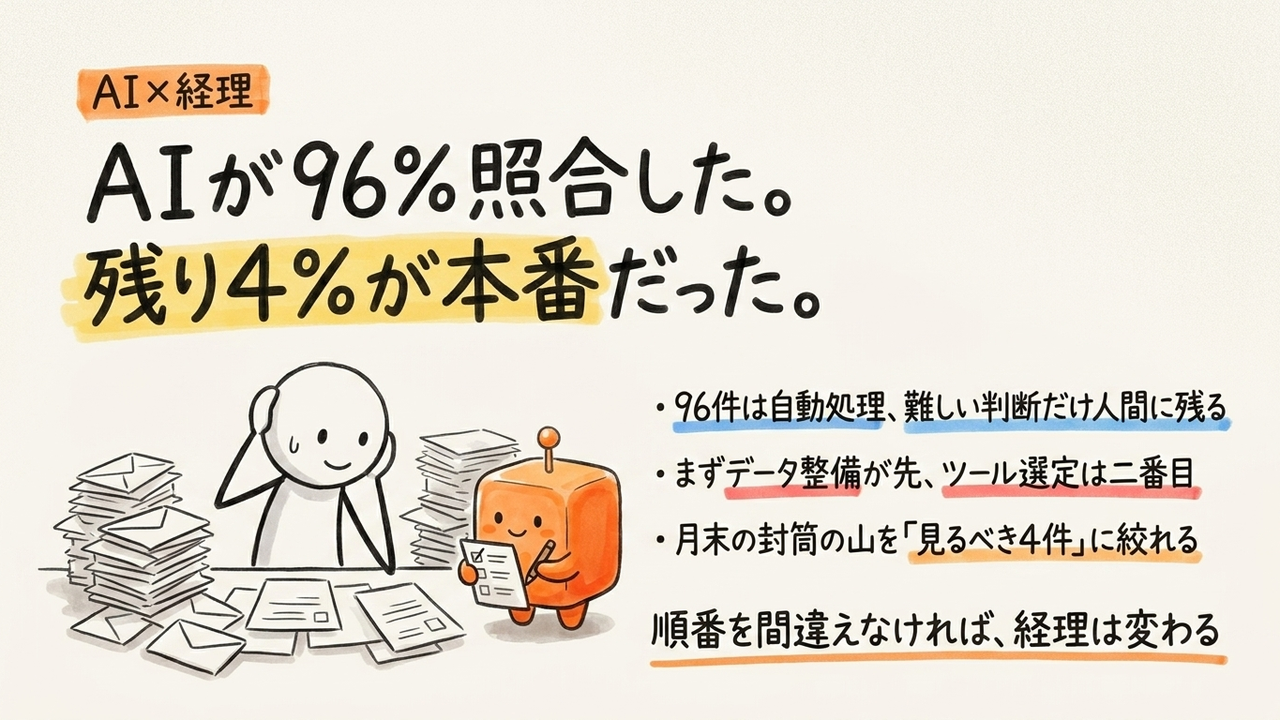 請求書と発注書の照合、AIが96%一致させた海外事例を経理に当てる