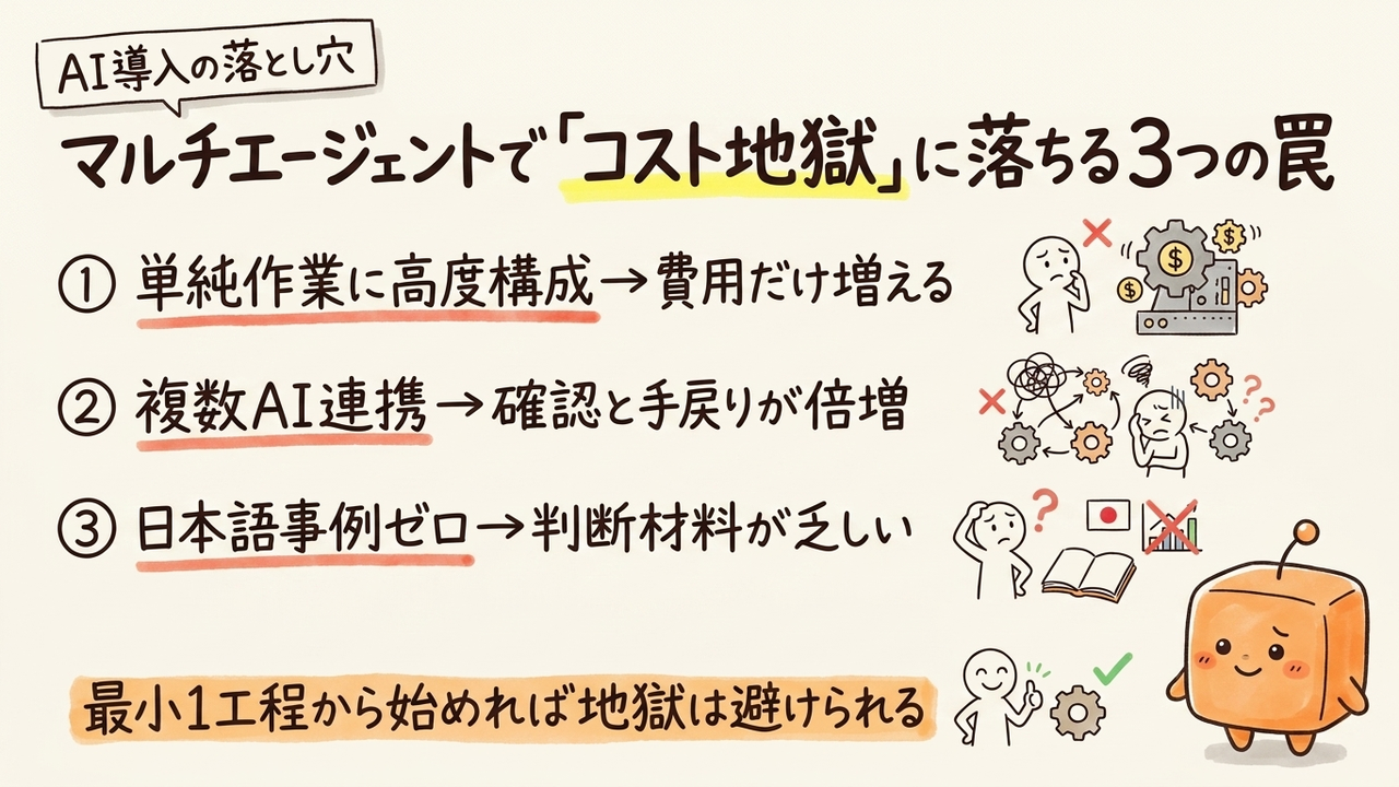 マルチエージェントの導入コストを管理する：中小企業が最小構成を選ぶための判断基準