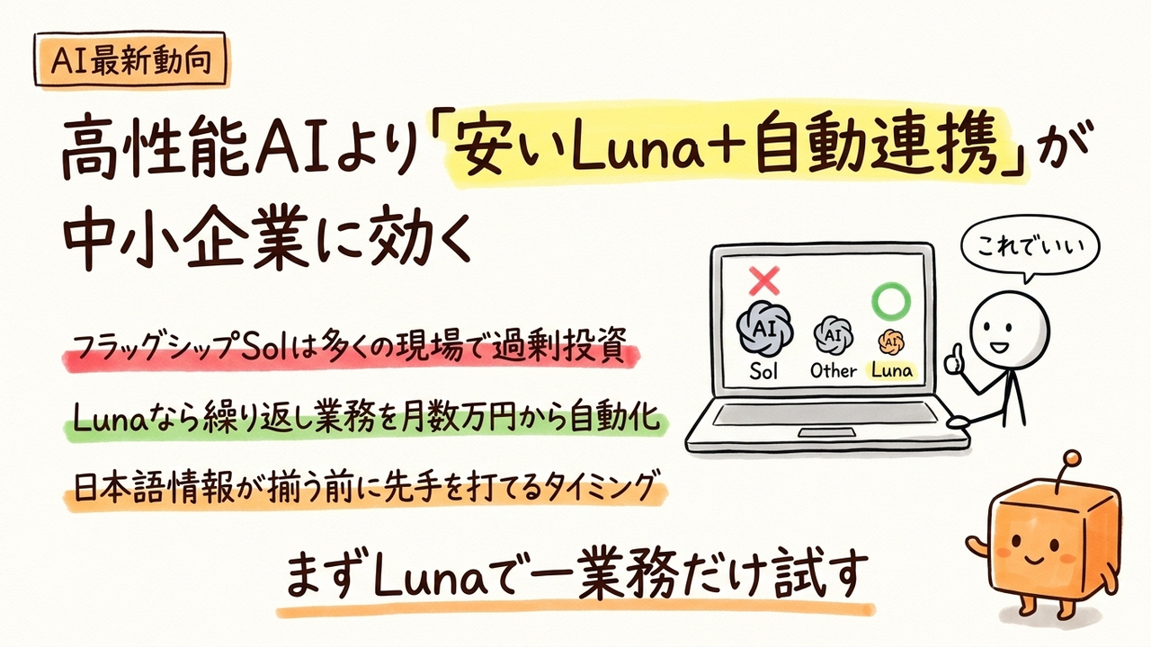 GPT-5.6が公開、フラッグシップより「Luna＋自動連携」が中小企業に効く理由