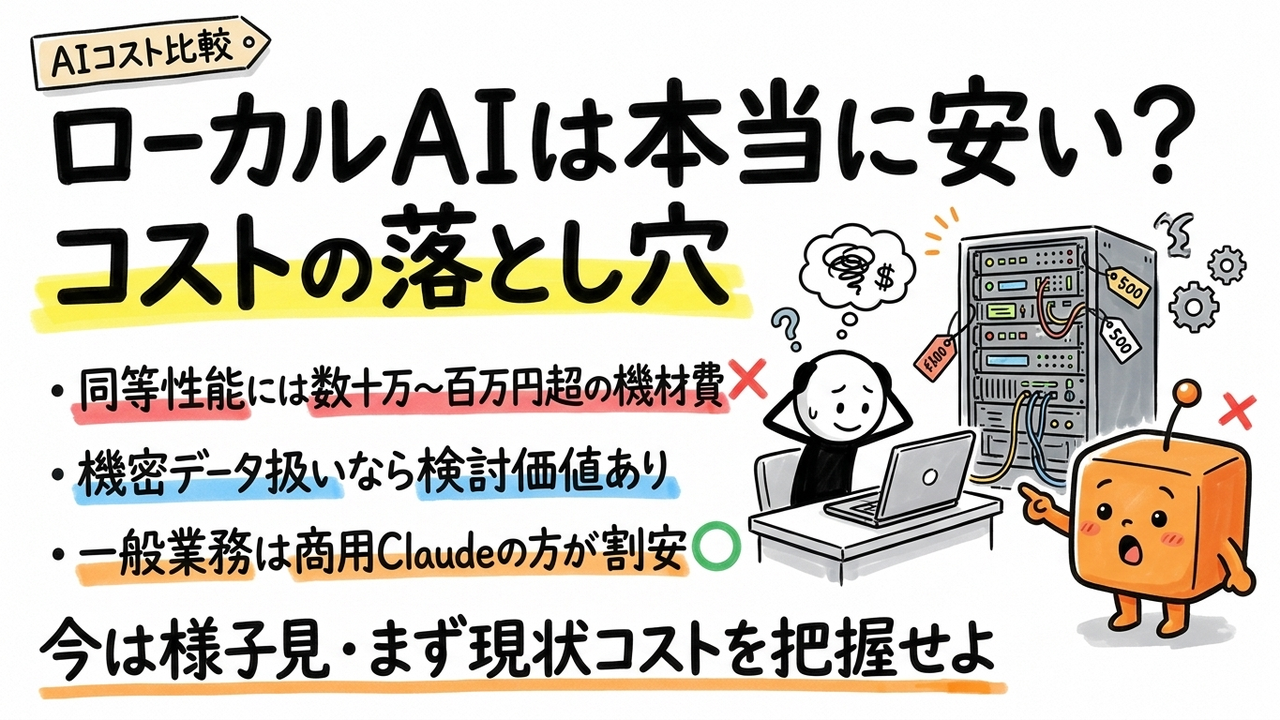 「Claude並みをローカルで動かす」のトータルコストを比較する:中小企業が稟議前に確認すべき判断基準