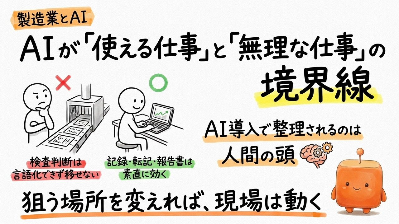 製造現場のAI活用:手応えが出る工程と見送るべき工程を整理する