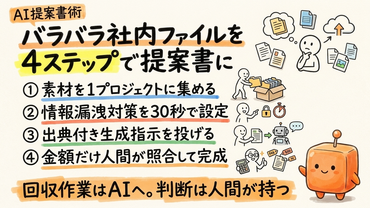 バラバラな社内ファイルから提案書を作成するChatGPTプロジェクト機能の使い方
