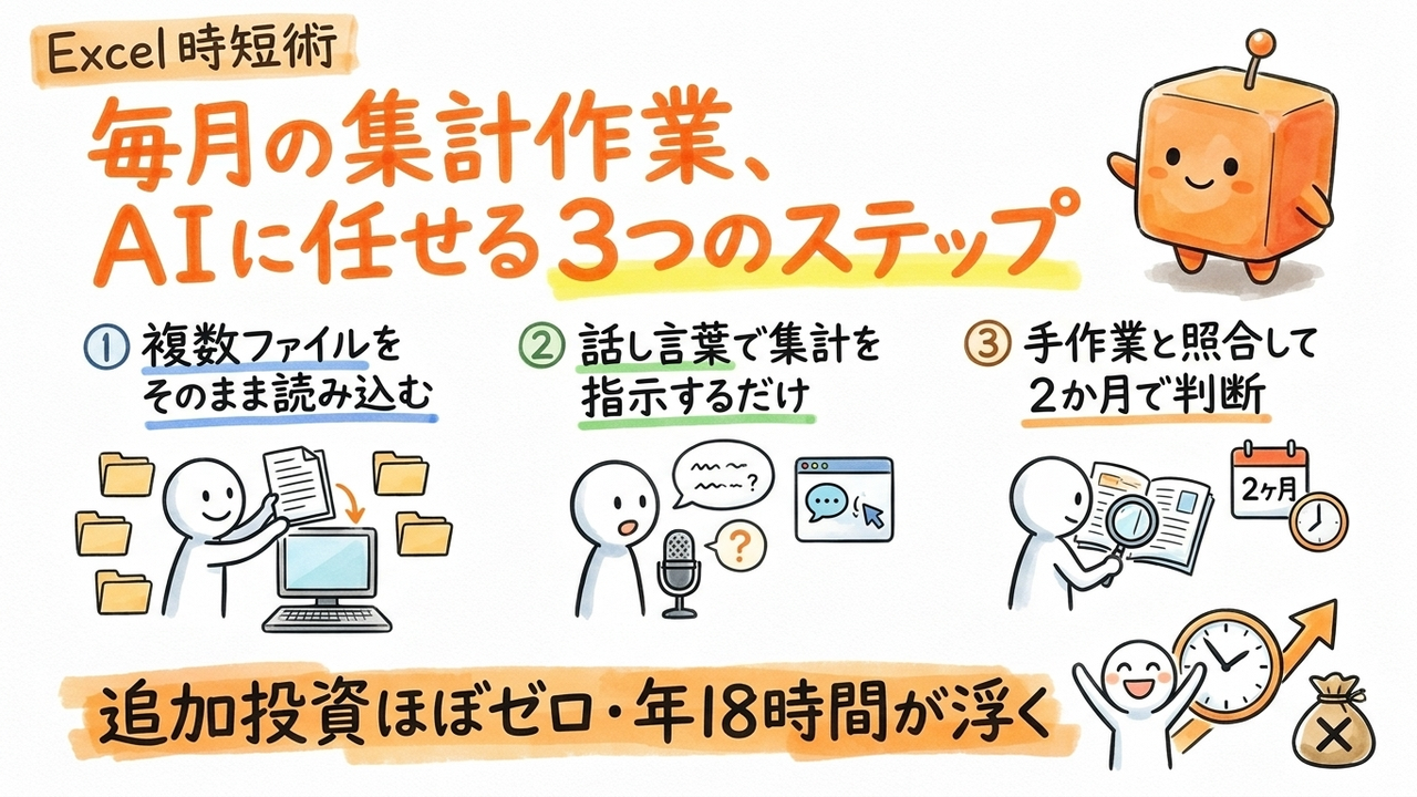 月次Excel集計をGemini Notebookに任せられる作業と向かない作業