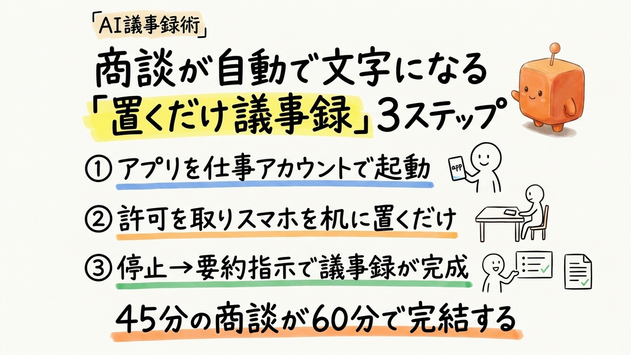 商談後の議事録起こしに45分、M365 Copilotのスマホでその場で終わらせ