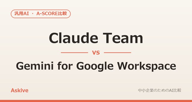 Claude Team vs Gemini for Google Workspace｜A-SCOREで徹底比較（2026年版）